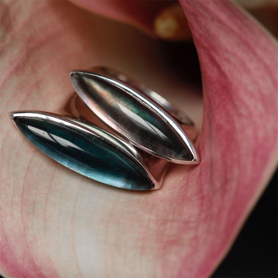 Anello Navetta Blu AURUM | AN1 NAV ARGBLU
